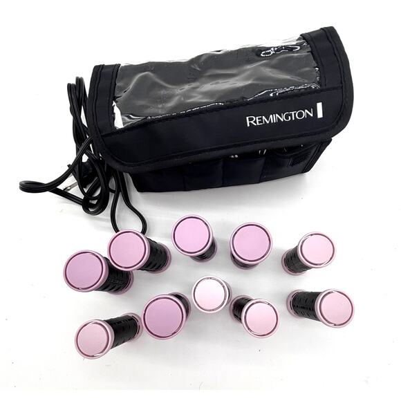 Remington Compact Travel Ceramic Curlers Hair Setter 10 Hot Rollers & Clips Work - Picture 3 of 11